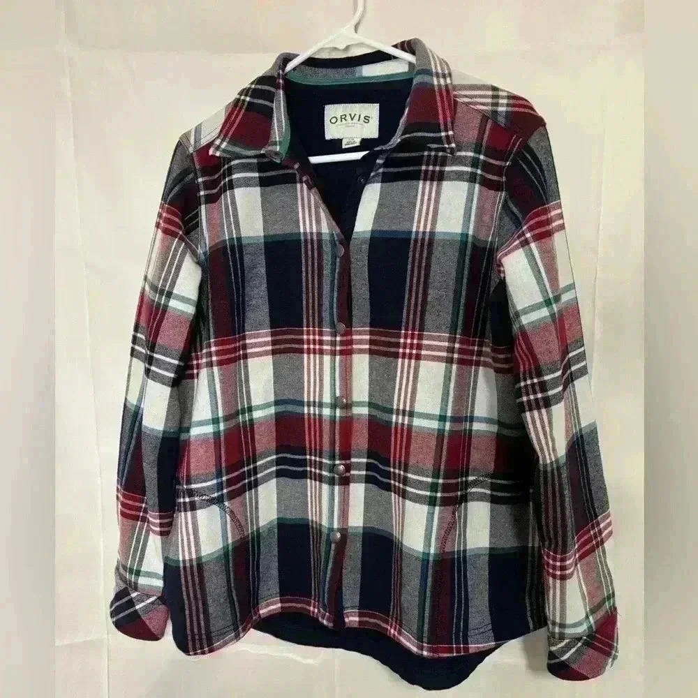 Womens size large Orvis plaid jacket, #D573